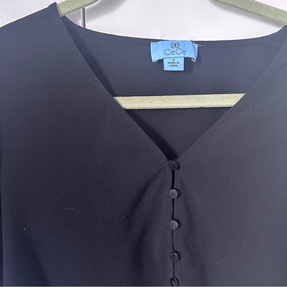 Cece Black Button Down Blouse - image 3